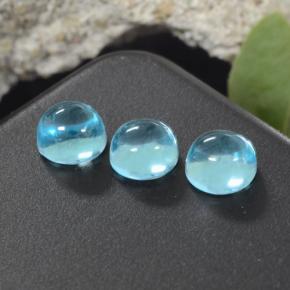 2.28캐럿 천연 미디엄 블루 아파타이트 보석, 라운드 컷, 4.91 mm, 투명한