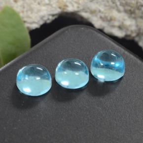 2.28캐럿 천연 미디엄 블루 아파타이트 보석, 라운드 컷, 4.91 mm, 투명한
