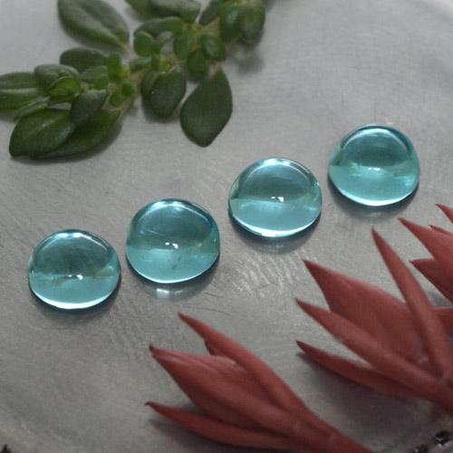 1.65캐럿 천연 아쿠아 블루 아파타이트 보석, 라운드 컷, 4.32 mm, 투명한
