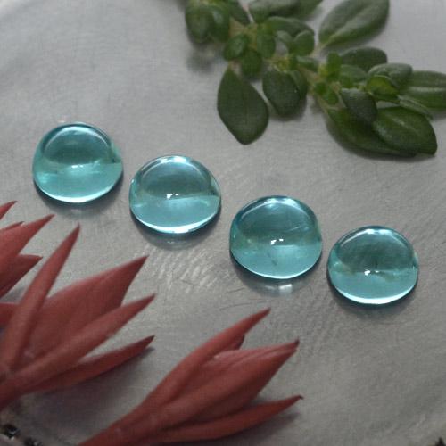 1.65캐럿 천연 아쿠아 블루 아파타이트 보석, 라운드 컷, 4.32 mm, 투명한