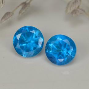 캐럿 천연 블루 아파타이트 보석, 라운드 컷, 3.93 mm, VS-SI