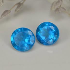 캐럿 천연 블루 아파타이트 보석, 라운드 컷, 3.93 mm, VS-SI