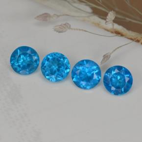 1.00캐럿 천연 블루 아파타이트 보석, 라운드 컷, 3.96 mm, VS