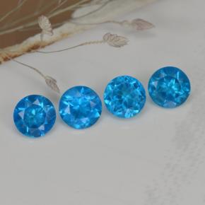 1.00캐럿 천연 블루 아파타이트 보석, 라운드 컷, 3.96 mm, VS