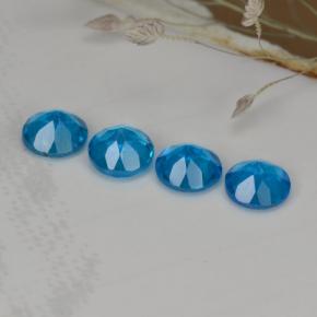 1.00캐럿 천연 블루 아파타이트 보석, 라운드 컷, 3.96 mm, VS