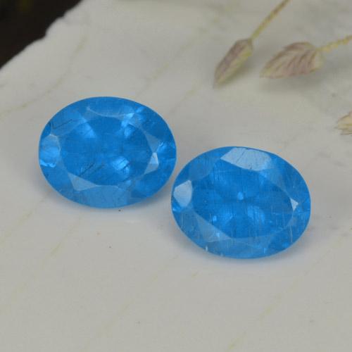 0.75캐럿 천연 인텐스 블루 아파타이트 보석, 타원형 컷, 5.1×4 mm, VS-SI