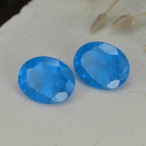 0.75캐럿 천연 인텐스 블루 아파타이트 보석, 타원형 컷, 5.1×4 mm, VS-SI