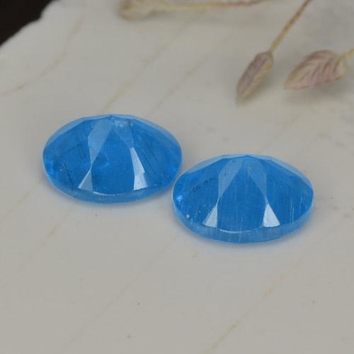 0.75캐럿 천연 인텐스 블루 아파타이트 보석, 타원형 컷, 5.1×4 mm, VS-SI