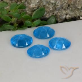 1.44캐럿 천연 인텐스 블루 아파타이트 보석, 타원형 컷, 5.1×4.1 mm, VS-SI