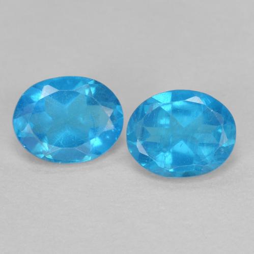 0.72캐럿 천연 딥 애저 블루 아파타이트 보석, 타원형 컷, 5.1×4 mm, VS-SI