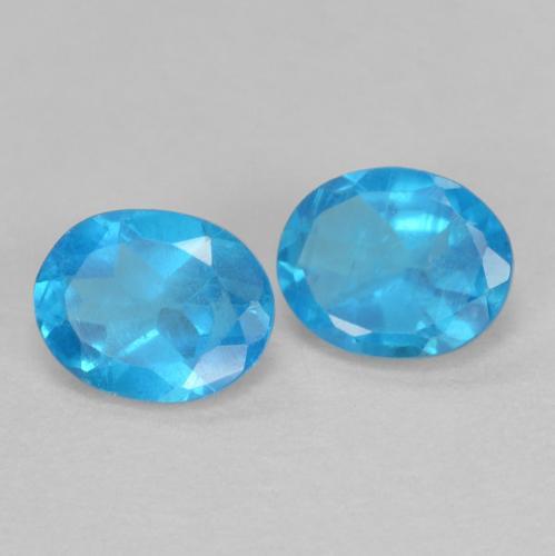 0.72캐럿 천연 딥 애저 블루 아파타이트 보석, 타원형 컷, 5.1×4 mm, VS-SI