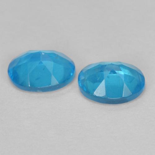 0.72캐럿 천연 딥 애저 블루 아파타이트 보석, 타원형 컷, 5.1×4 mm, VS-SI