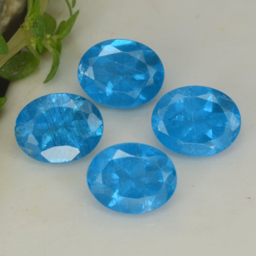 1.60캐럿 천연 인텐스 블루 아파타이트 보석, 타원형 컷, 5.2×4 mm, VS-SI