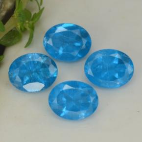 1.60캐럿 천연 인텐스 블루 아파타이트 보석, 타원형 컷, 5.2×4 mm, VS-SI