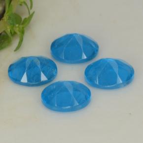 1.60캐럿 천연 인텐스 블루 아파타이트 보석, 타원형 컷, 5.2×4 mm, VS-SI