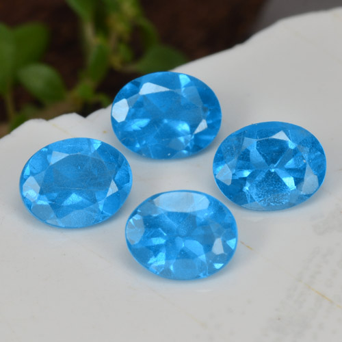 1.33캐럿 천연 인텐스 블루 아파타이트 보석, 타원형 컷, 4.9×4 mm, VS-SI
