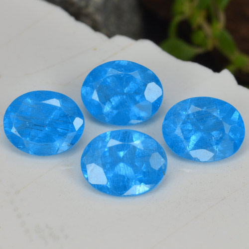 1.40캐럿 천연 인텐스 블루 아파타이트 보석, 타원형 컷, 4.9×4 mm, VS-SI