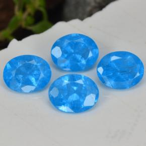 1.40캐럿 천연 인텐스 블루 아파타이트 보석, 타원형 컷, 4.9×4 mm, VS-SI