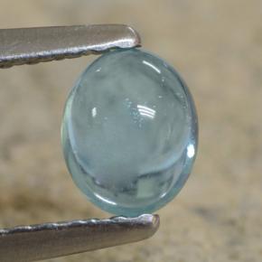 0.51캐럿 천연 블루 아파타이트, 타원형 컷, 5.2×4.3 mm, 투명한