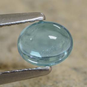 0.51캐럿 천연 블루 아파타이트, 타원형 컷, 5.2×4.3 mm, 투명한