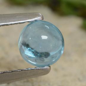 0.47캐럿 천연 블루 아파타이트, 라운드 컷, 4.46 mm, 투명한