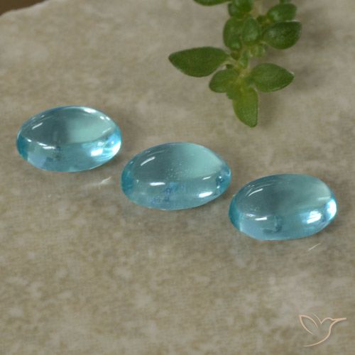 1.32캐럿 천연 미디엄 블루 아파타이트 보석, 타원형 컷, 5.9×3.9 mm, 투명한
