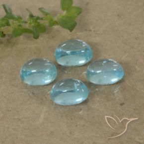1.59캐럿 천연 밝은 녹색을 띤 파란색 인회석 보석, 타원형, 투명한