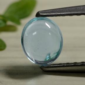 0.58캐럿 천연 베이비 블루 아파타이트, 타원형 컷, 5.5×4.7 mm, 투명한