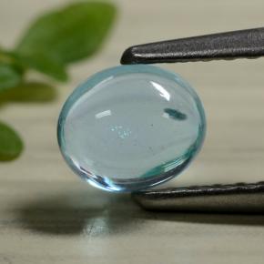 0.58캐럿 천연 베이비 블루 아파타이트, 타원형 컷, 5.5×4.7 mm, 투명한