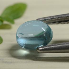 0.58캐럿 천연 베이비 블루 아파타이트, 타원형 컷, 5.5×4.7 mm, 투명한