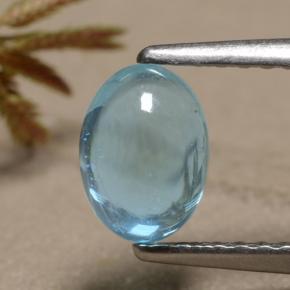 0.92캐럿 천연 그린 블루 아파타이트, 타원형 컷, 6.8×4.9 mm, 투명한