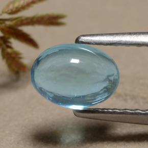 0.92캐럿 천연 그린 블루 아파타이트, 타원형 컷, 6.8×4.9 mm, 투명한