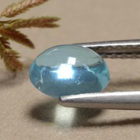 0.92캐럿 천연 그린 블루 아파타이트, 타원형 컷, 6.8×4.9 mm, 투명한
