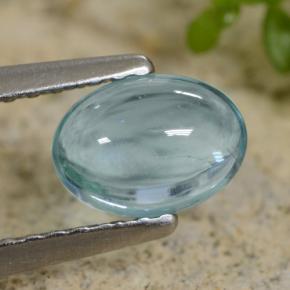 0.83캐럿 천연 라이트 청록색 아파타이트, 타원형 컷, 6.8×5 mm, 투명한