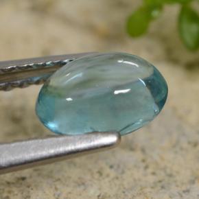 0.83캐럿 천연 라이트 청록색 아파타이트, 타원형 컷, 6.8×5 mm, 투명한