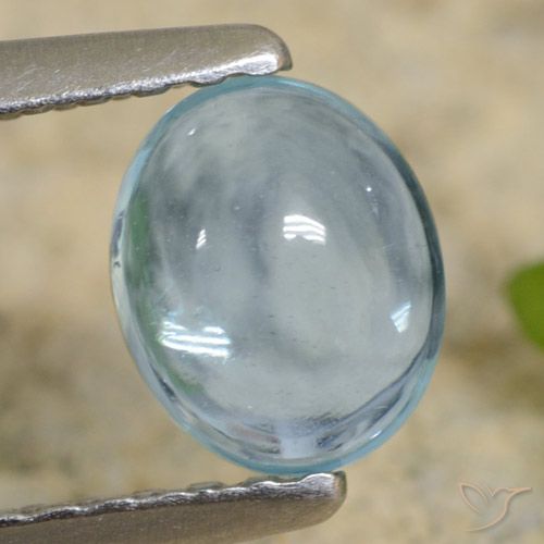 0.66ct 자연스러운 라이트 청록색 인회석, 타원형, 투명한