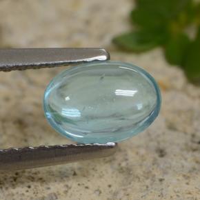 0.67캐럿 천연 라이트 청록색 아파타이트, 타원형 컷, 6.9×4.8 mm, 투명한