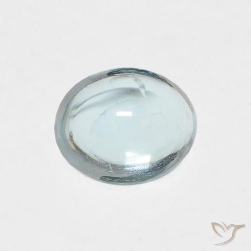 0.74ct 자연스러운 연한 청록색 인회석, 타원형, 투명한
