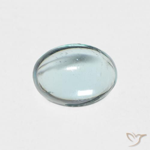 0.87ct 자연스러운 연한 청록색 인회석, 타원형, 투명한