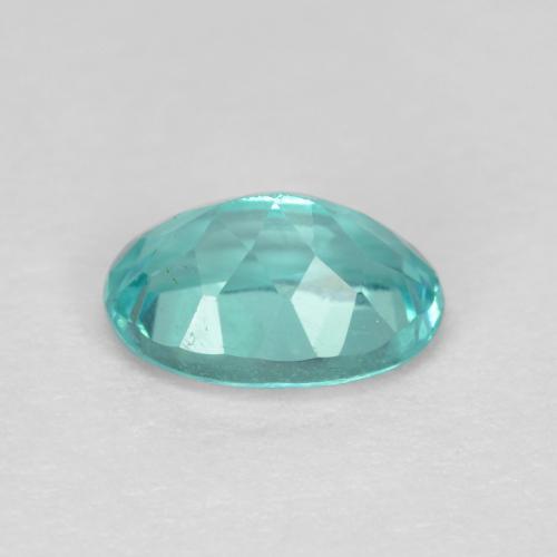 0.86캐럿 천연 강렬한 청록색 아파타이트, 타원형 컷, 6.9×4.9 mm, VS