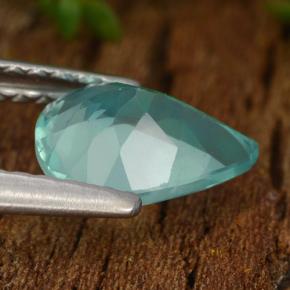 1.05캐럿 천연 일렉트릭 블루 그린 아파타이트, 배 모양, 7.9×6 mm, VS