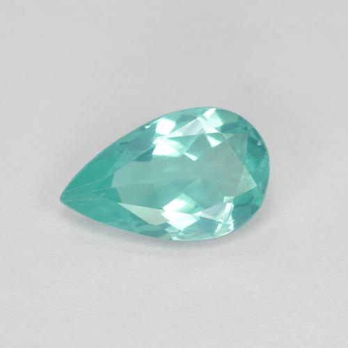 1.07캐럿 천연 일렉트릭 블루 그린 아파타이트, 배 모양, 8.8×5.4 mm, VS