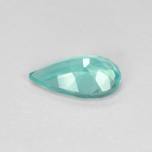 1.07캐럿 천연 일렉트릭 블루 그린 아파타이트, 배 모양, 8.8×5.4 mm, VS