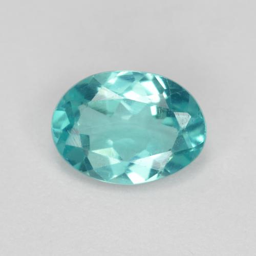 0.82캐럿 천연 일렉트릭 블루 아파타이트, 타원형 컷, 7×5.1 mm, VS