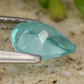 0.72캐럿 천연 일렉트릭 블루 그린 아파타이트, 배 모양, 7×5 mm, VS
