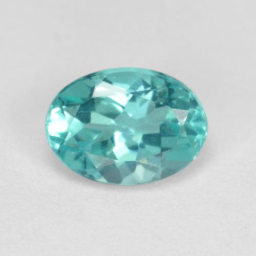 0.93캐럿 천연 일렉트릭 블루 아파타이트, 타원형 컷, 7.1×5.1 mm, VS