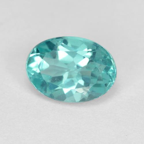 0.93캐럿 천연 일렉트릭 블루 아파타이트, 타원형 컷, 7.1×5.1 mm, VS
