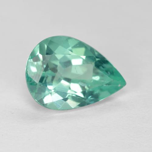 1.66캐럿 천연 푸르스름한 그린 아파타이트, 배 모양, 9.3×6.7 mm, VS