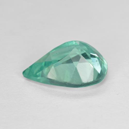 1.66캐럿 천연 푸르스름한 그린 아파타이트, 배 모양, 9.3×6.7 mm, VS