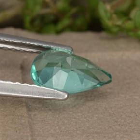 0.93캐럿 천연 블루 그린 아파타이트, 배 모양, 8.2×5.1 mm, VS